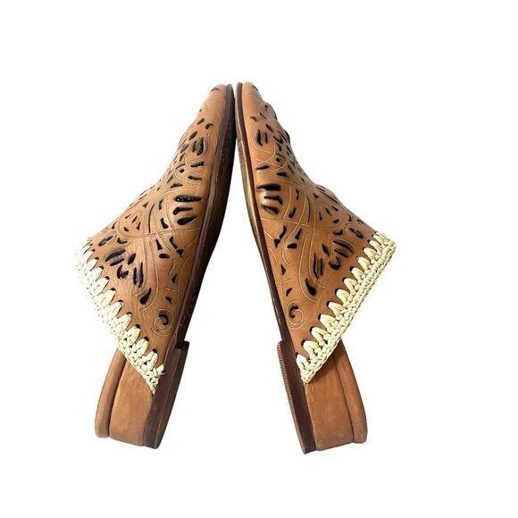 Veracruz Tan Leather Cutout Olivetta Mules Womens Sz EU 39 US 8.5 Slip On Casual - Picture 4 of 9